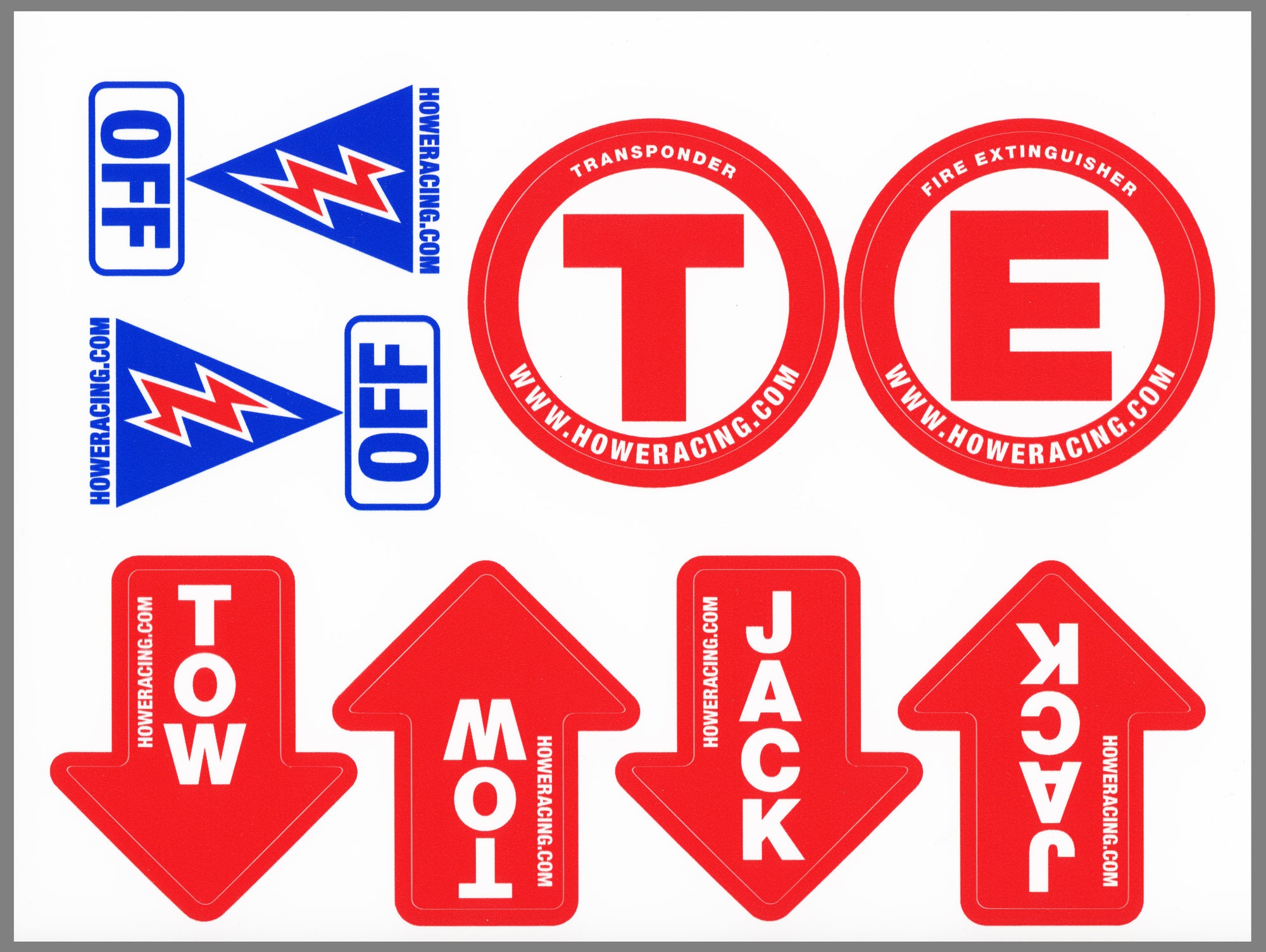 DECALS, SCCA REQUIRED SHEET