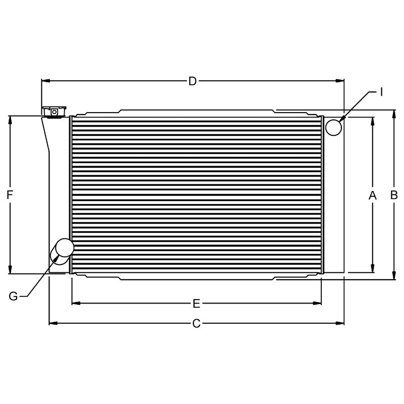 RADIATOR, 19X24 FORD 1.5 IN