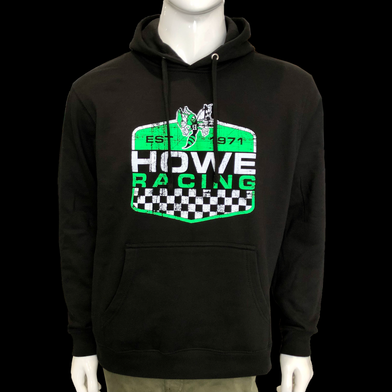 SWEATSHIRT, HOODED EMBLEM BLACK